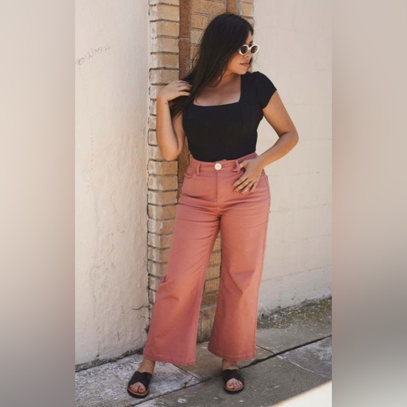 Whimsy & Row Flora Wide Leg Pant in Terracotta Pink - Picture 7 of 13